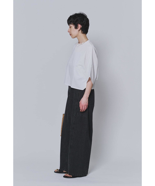 1er Arrondissement（プルミエアロンディスモン）の「ハイゲージポンチクロップドＴシャツ（Tシャツ/カットソー・レディース・オフホワイト/ブラウン系その他5/ブラック系その他3・FREE）」の19枚目の写真