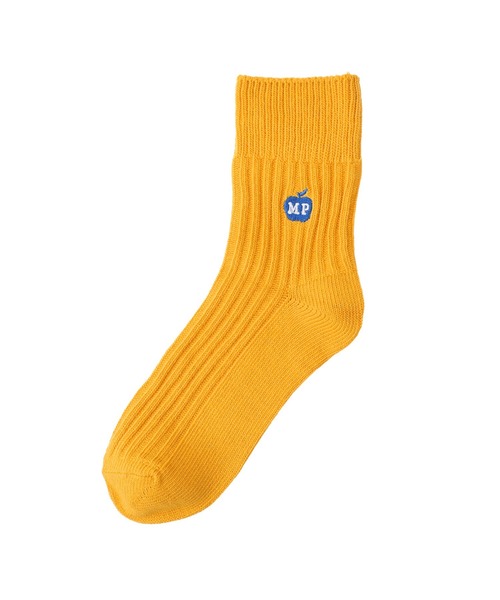Manhattan Portage（マンハッタンポーテージ）の「APPLE EMB RIB ANKLE SOCKS（ソックス/靴下・メンズ・オフホワイト/イエロー/ブラック・MEDIUM/SMALL）」の3枚目の写真