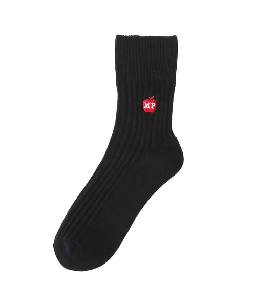Manhattan Portage（マンハッタンポーテージ）の「APPLE EMB RIB ANKLE SOCKS（ソックス/靴下・メンズ・オフホワイト/イエロー/ブラック・MEDIUM/SMALL）」の2枚目の写真