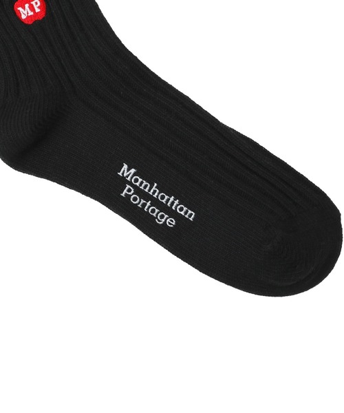 Manhattan Portage（マンハッタンポーテージ）の「APPLE EMB RIB ANKLE SOCKS（ソックス/靴下・メンズ・オフホワイト/イエロー/ブラック・MEDIUM/SMALL）」の5枚目の写真