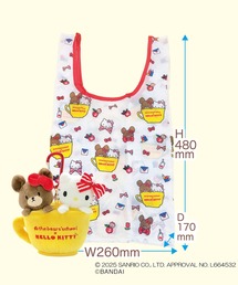 sanrio/サンリオキャラクターズ くまのがっこう×ハローキティ ぬいぐるみエコバッグ
