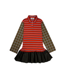 MSGM（エムエスジーエム）の「ストライプ ジャージー ポロネック ミニドレス（ワンピース）」