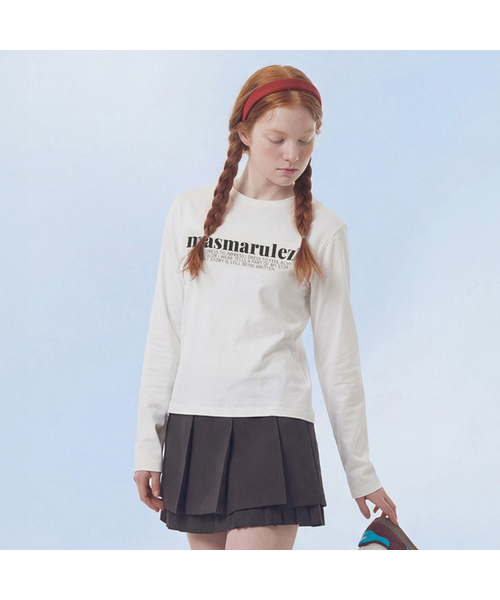 MASMARULEZ APPAREL(マスマルールズ アパレル)の「Essential Basic Logo Long Sleeve_2 Colors(Tシャツ/カットソー・レディース・ブラック/ホワイト・ONE SIZE)」の1枚目の写真