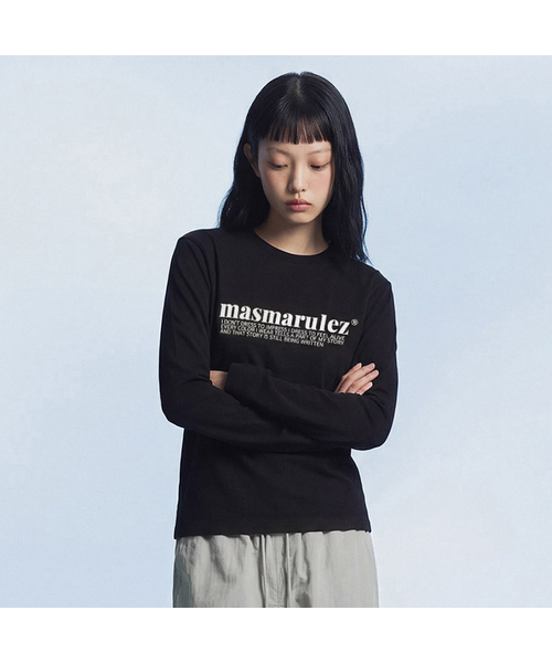 MASMARULEZ APPAREL(マスマルールズ アパレル)の「Essential Basic Logo Long Sleeve_2 Colors(Tシャツ/カットソー・レディース・ブラック/ホワイト・ONE SIZE)」の2枚目の写真