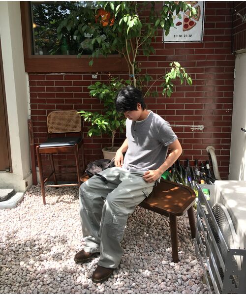 DNSR(ディーエヌエスアール)の「レイヤードヘンリーネックワッフルTシャツグレー/ホワイト(Tシャツ/カットソー・メンズ・その他・MEDIUM/LARGE/X-LARGE)」の5枚目の写真