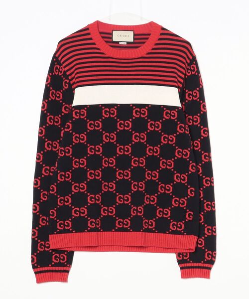 ブランド古着】ボーダー柄長袖ニット（ニット/セーター）｜GUCCI