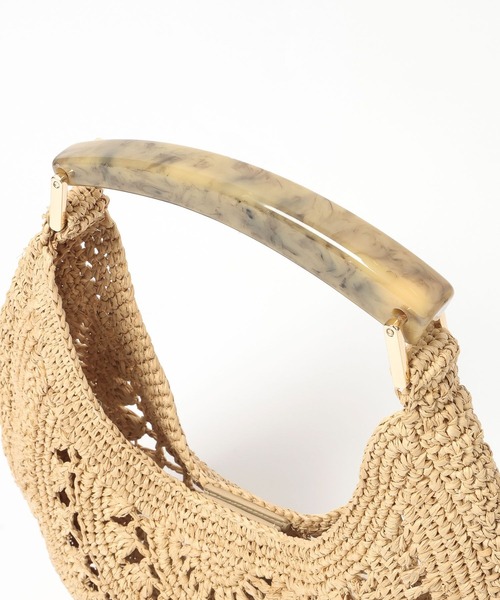 Andemiu（アンデミュウ）の「【LE VERNIS】ラフィアムーンBAG635418（かごバッグ・レディース・ブルー系その他/ベージュ・FREE）」の7枚目の写真