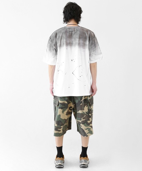 minsobi（ミンソビ）の「グラデーションペイント スプラッシュ ルーズ半袖Tシャツ ユニセックス（Tシャツ/カットソー・メンズ・ブラック/ホワイト・FREE）」の17枚目の写真