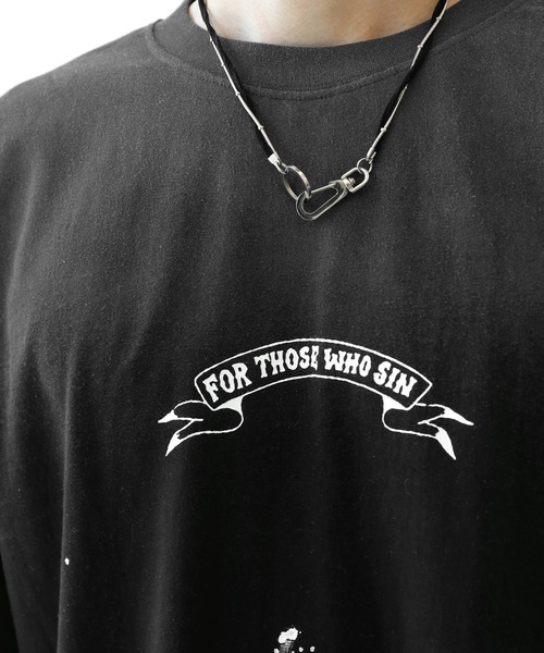 minsobi（ミンソビ）の「グラデーションペイント スプラッシュ ルーズ半袖Tシャツ ユニセックス（Tシャツ/カットソー・メンズ・ブラック/ホワイト・FREE）」の4枚目の写真