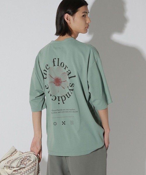 LAKOLE(ラコレ)の「BフラワーサークルロゴT / 672894(Tシャツ/カットソー・メンズ・ピンク/サンドグレー/ホワイト/グリーン・LARGE/MEDIUM)」の4枚目の写真