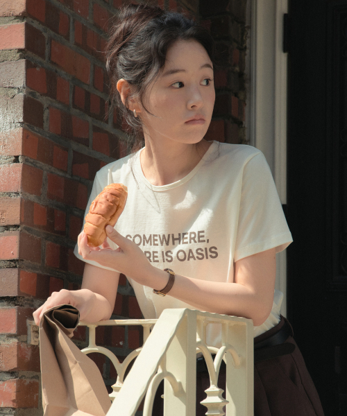 WEDNESDAYOASISFORWOMEN(ウェンズデー オアシス フォー ウーマン)の「サムウェアシルケットハーフTシャツ_IVORY(WB6TP34)(Tシャツ/カットソー・レディース・アイボリー・FREE)」の1枚目の写真