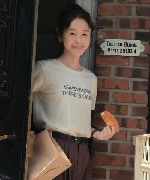 WEDNESDAYOASISFORWOMEN(ウェンズデー オアシス フォー ウーマン)の「サムウェアシルケットハーフTシャツ_IVORY(WB6TP34)(Tシャツ/カットソー・レディース・アイボリー・FREE)」の3枚目の写真