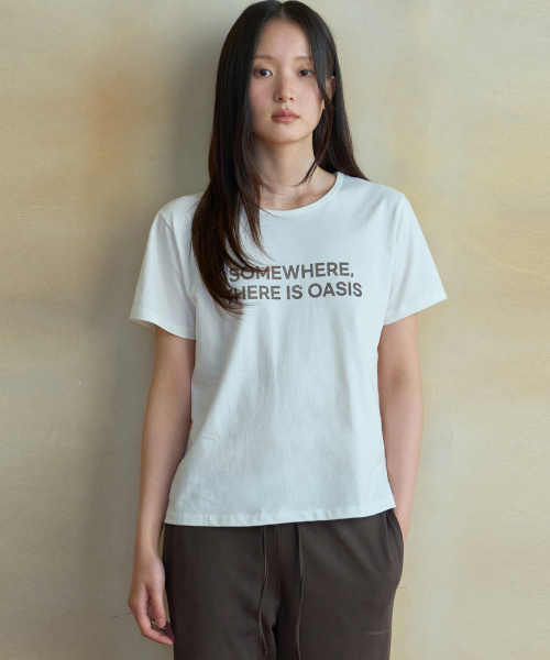 WEDNESDAYOASISFORWOMEN(ウェンズデー オアシス フォー ウーマン)の「サムウェアシルケットハーフTシャツ_IVORY(WB6TP34)(Tシャツ/カットソー・レディース・アイボリー・FREE)」の4枚目の写真