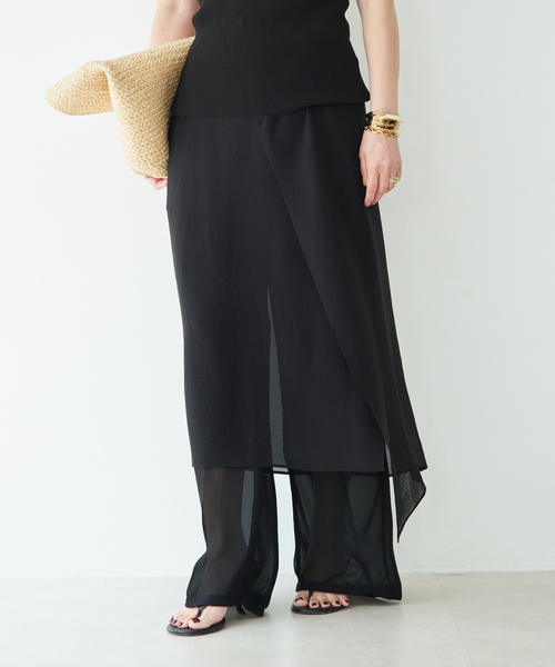 Deuxieme Classe(ドゥーズィエムクラス)の「トリアセシフォン WRAP SKIRT(スカート・レディース・ブラック・38/36)」の3枚目の写真