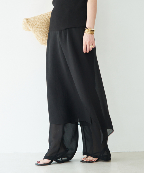 Deuxieme Classe(ドゥーズィエムクラス)の「トリアセシフォン WRAP SKIRT(スカート・レディース・ブラック・38/36)」の4枚目の写真