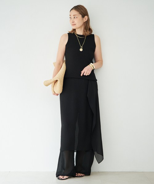Deuxieme Classe(ドゥーズィエムクラス)の「トリアセシフォン WRAP SKIRT(スカート・レディース・ブラック・38/36)」の6枚目の写真