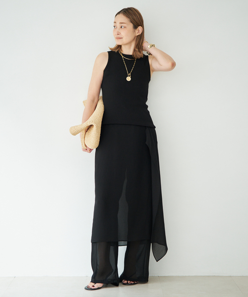 Deuxieme Classe(ドゥーズィエムクラス)の「トリアセシフォン WRAP SKIRT(スカート・レディース・ブラック・38/36)」の7枚目の写真