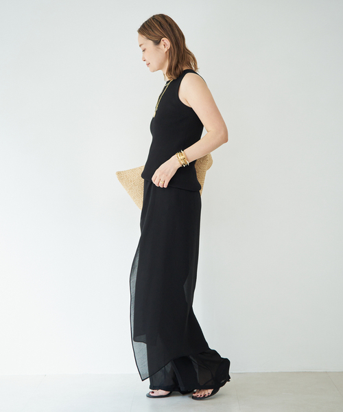 Deuxieme Classe(ドゥーズィエムクラス)の「トリアセシフォン WRAP SKIRT(スカート・レディース・ブラック・38/36)」の8枚目の写真