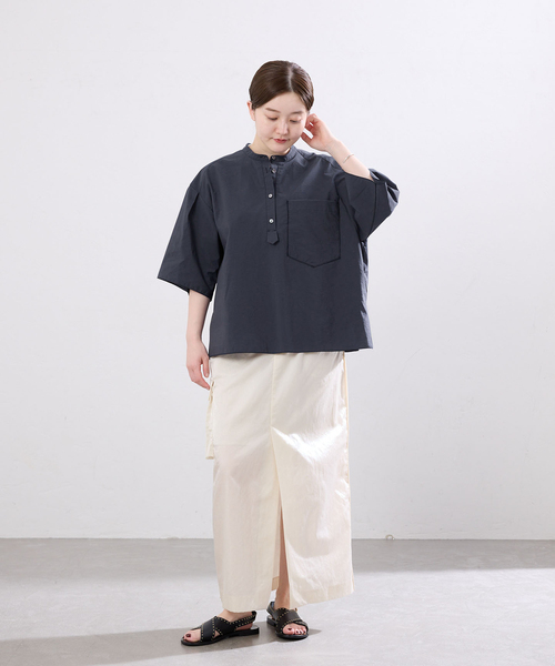 IENA(イエナ)の「スキッパーシャツブラウス(シャツ/ブラウス・レディース・サックスブルー/ホワイト/ネイビー・FREE)」の7枚目の写真
