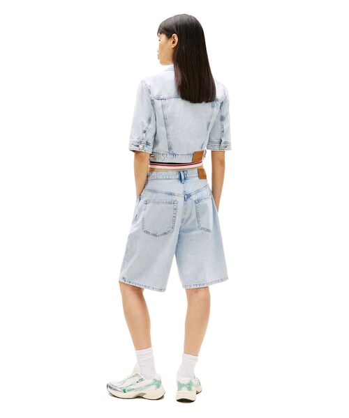 tommy jeans（トミー ジーンズ）の「クロップドブルージーンズトラックジャケット（デニムジャケット・レディース・インディゴブルー・X-SMALL/MEDIUM/SMALL）」の3枚目の写真