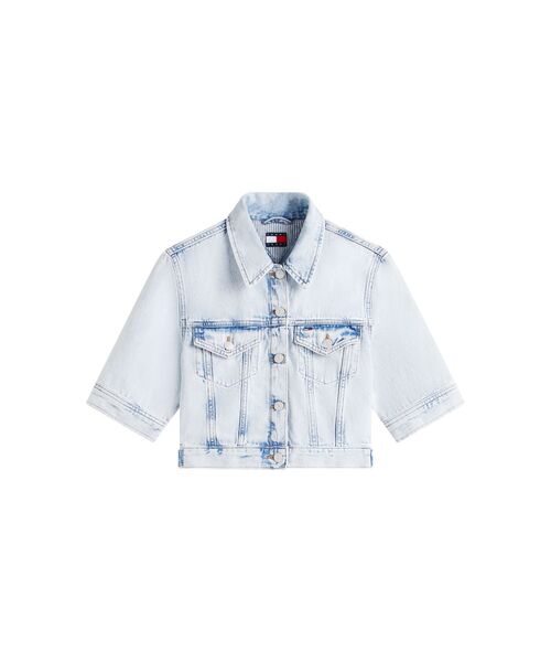 tommy jeans（トミー ジーンズ）の「クロップドブルージーンズトラックジャケット（デニムジャケット・レディース・インディゴブルー・X-SMALL/MEDIUM/SMALL）」の2枚目の写真