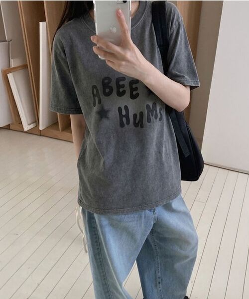 ABEEHUMS(アビハムズ)の「ピグメントダイングパンク半袖Tシャツ ABH365-110 チャコール(Tシャツ/カットソー・レディース・チャコール・SMALL/MEDIUM)」の5枚目の写真