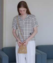Check puff sleeve blouse [KNSS06BL01]_Ivory