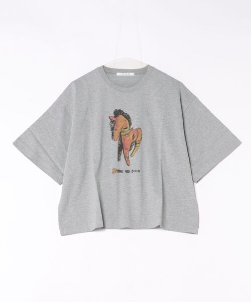H.A.K（ハク）の「H．A．K×ナタリー・レテ　スワイー天竺「JUiCE　THE　HORSE」Tシャツ（Tシャツ/カットソー・レディース・ブラック/杢グレー・FREE）」の5枚目の写真