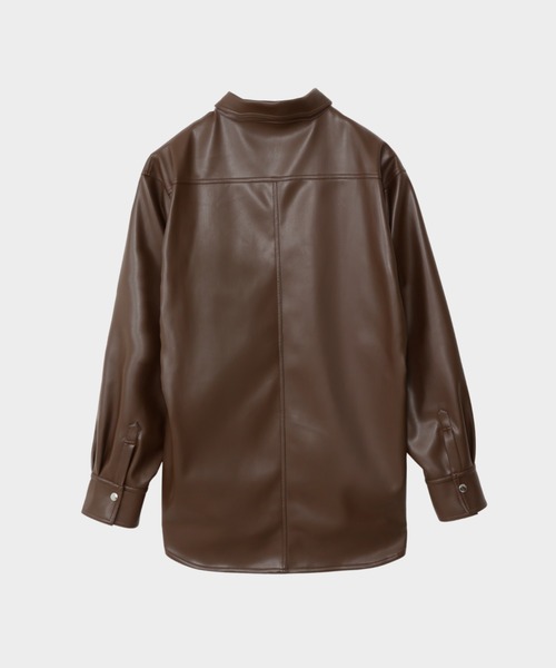 CINOH（チノ）の「SYNTHETIC LEATHER SHIRT（シャツ/ブラウス・メンズ・ブラック/ブラウン・46/44）」の13枚目の写真