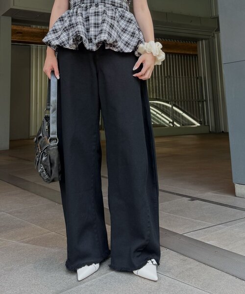 mline（エムライン）の「[mline]ルーズカーブデニム（デニムパンツ・レディース・オフホワイト/ブラック・2/1）」の15枚目の写真