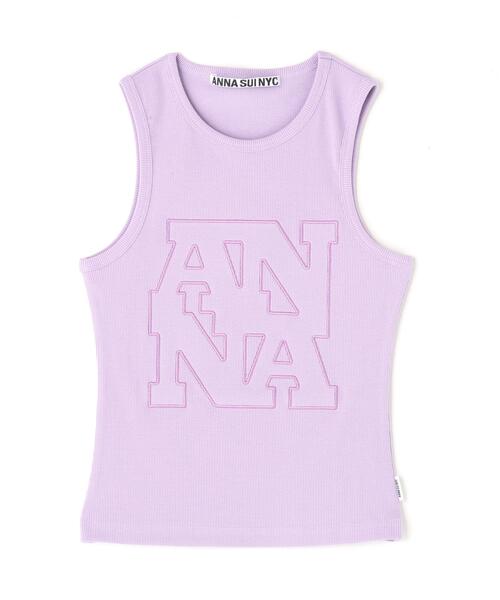 ANNA SUI NYC(アナ スイ エヌ ワイ シー)の「ANNA SUI NYC/アナ スイ エヌワイシー/トリミングロゴタンクトップ(タンクトップ・レディース・ラベンダー/ホワイト/ブラック・F)」の14枚目の写真