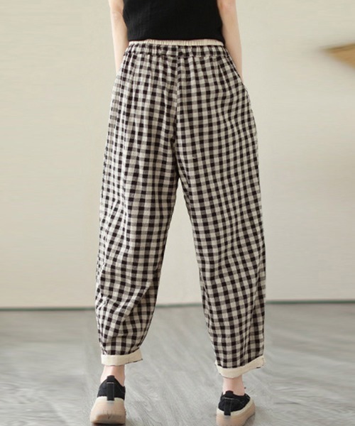 ONEP STAR（ワンピスター）の「チェック柄ワイドパンツ（その他パンツ・レディース・ブラック・X-LARGE/LARGE/MEDIUM）」の6枚目の写真