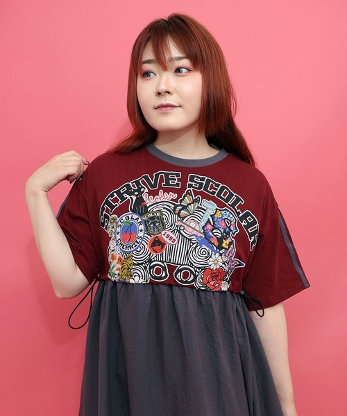 ScoLar（スカラー）の「162658：レース付き アメリカン風スカラーちゃん配色ワンピース（ワンピース・レディース・レッド/ネイビー/グリーン・M）」の10枚目の写真