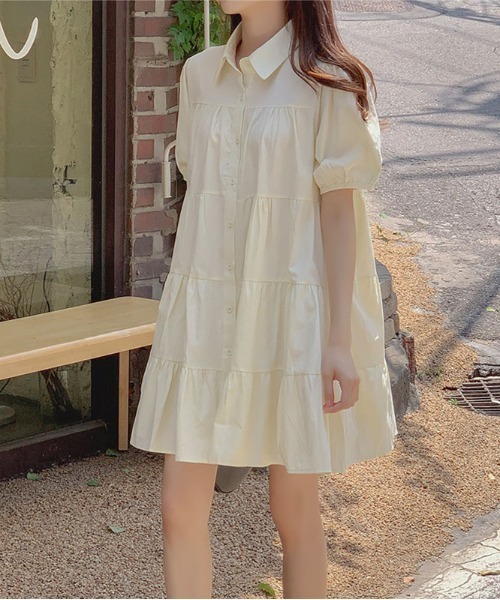LUCPY(ラクピー)の「ティアードシャツミニワンピース(ワンピース・レディース・ホワイト/ブルー・X-LARGE/LARGE/MEDIUM)」の7枚目の写真