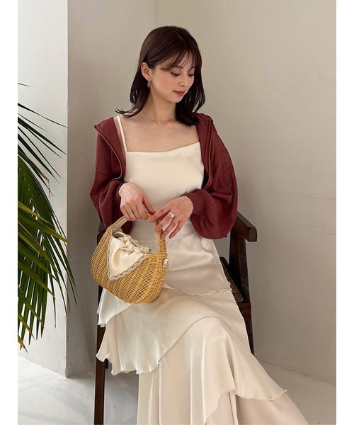 SNIDEL(スナイデル)の「ティアードドッキングカットベアワンピース(ワンピース・レディース・カーキ/オフホワイト/ブラック・0/1)」の12枚目の写真