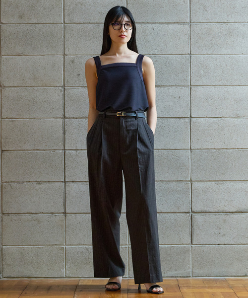 Tiara(ティアラ)の「2タックワイドパンツ(セットアップ可)(その他パンツ・レディース・ブラック/オレンジ/オフホワイト・2/3)」の12枚目の写真
