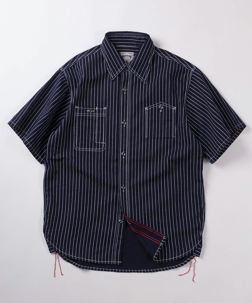 HOUSTON(ヒューストン)の「【86】【HOUSTON/ヒューストン】ウォバッシュツイル ワークシャツ/デニムシャツ/アメカジ(シャツ/ブラウス・メンズ・インディゴブルー/ワンウォッシュ/ブルー系その他/ライトブルー・M/L/XL)」の4枚目の写真