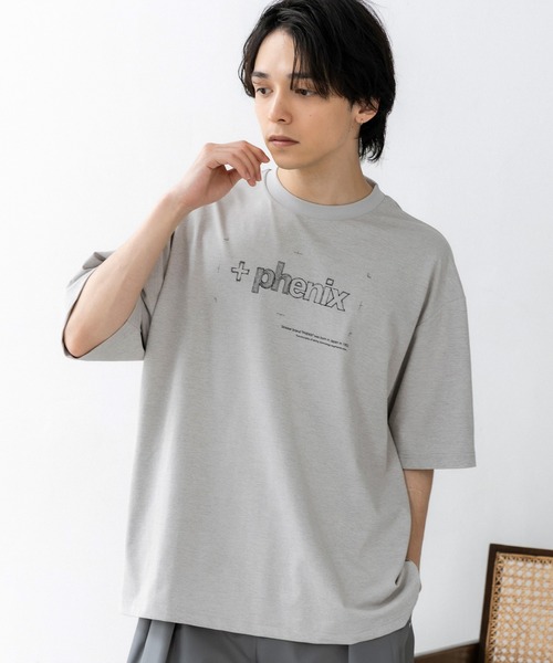 +phenix(プラスフェニックス)の「+phenix(プラスフェニックス)Outlast MIRRORED GRAPHIC SHORT SLEEVE TEE / ハンドドローン グラフィック ショートスリーブTシャツ(Tシャツ/カットソー・メンズ・ホワイト/グレー/ブラック・L/M)」の6枚目の写真