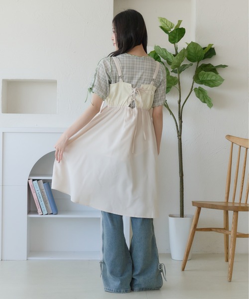 kutir（クティール）の「ドロストリボンミニジャンパースカート/キャミワンピース（ジャンパースカート・レディース・ブラウン/ブラック/アイボリー・FREE）」の21枚目の写真