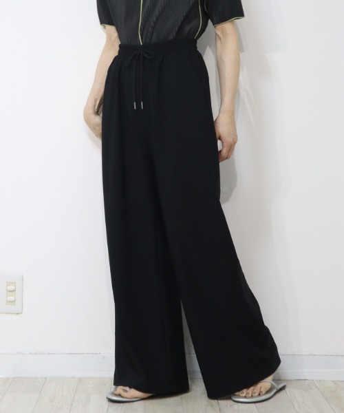 DISKEEN SURE(ディスキーンシュアー)の「低身長さん高身長さんにも嬉しい選べる股下2丈!速乾素材ジャージタッチ ワイドパンツ(その他パンツ・レディース・ブラック・ML/M)」の10枚目の写真