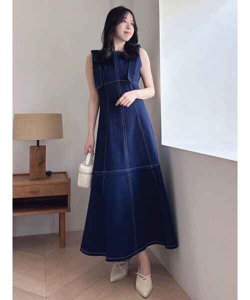 dazzlin(ダズリン)の「2WAYショルダーリボンワンピース(ワンピース・レディース・その他1/インディゴブルー/その他2・MEDIUM/SMALL)」の2枚目の写真