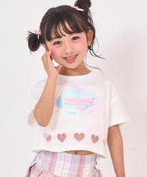 ハートアキ ホログラム ワッペン クロップド Tシャツ
