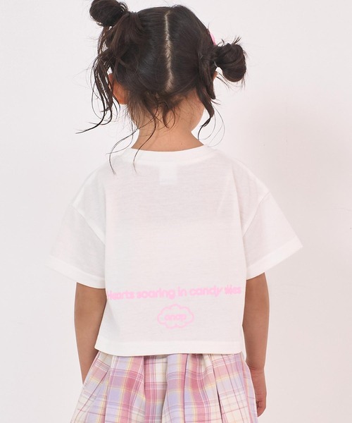 ANAP kids（アナップキッズ）の「ハートアキ ホログラム ワッペン クロップド Tシャツ（Tシャツ/カットソー・キッズ・ラベンダー/ライトブルー/ホワイト・110/120/130）」の7枚目の写真