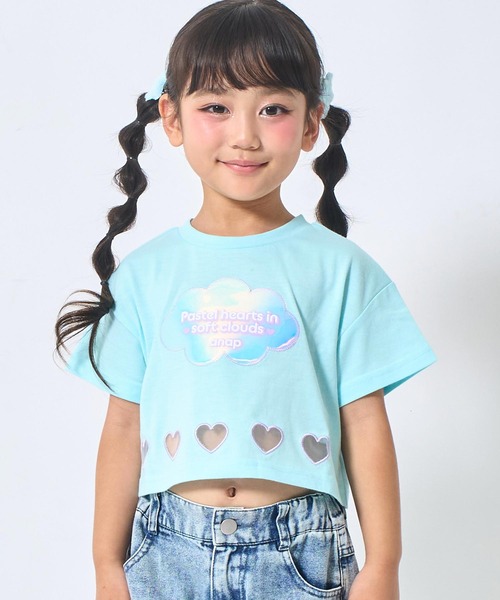ANAP kids（アナップキッズ）の「ハートアキ ホログラム ワッペン クロップド Tシャツ（Tシャツ/カットソー・キッズ・ラベンダー/ライトブルー/ホワイト・110/120/130）」の18枚目の写真