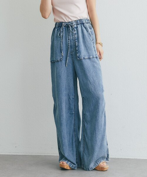 La boutique BonBon(ラブティックボンボン)の「セルロースデニムバギーパンツ(その他パンツ・レディース・ネイビー・2)」の1枚目の写真
