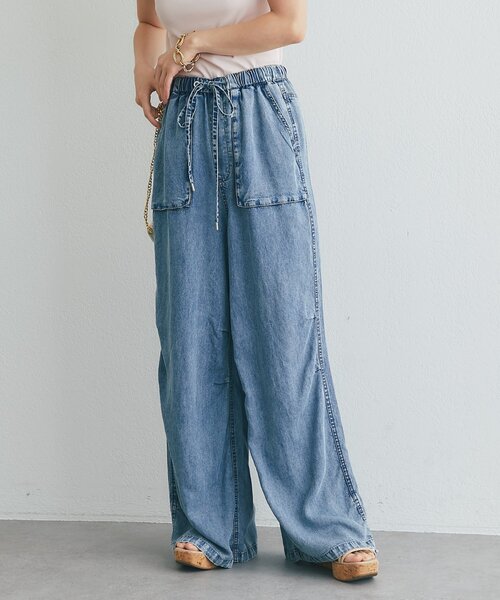 La boutique BonBon(ラブティックボンボン)の「セルロースデニムバギーパンツ(その他パンツ・レディース・ネイビー・2)」の3枚目の写真