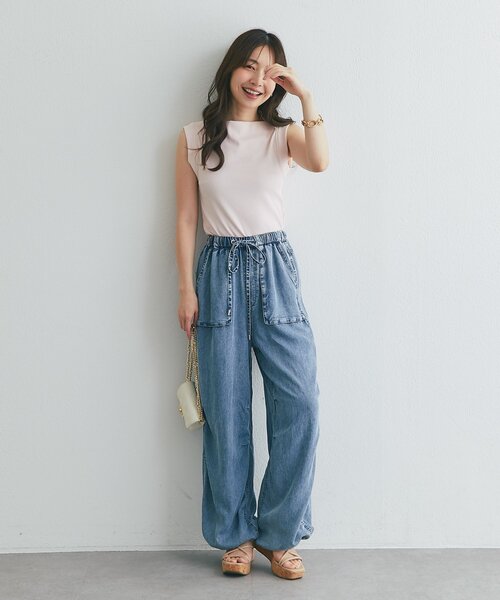 La boutique BonBon(ラブティックボンボン)の「セルロースデニムバギーパンツ(その他パンツ・レディース・ネイビー・2)」の16枚目の写真