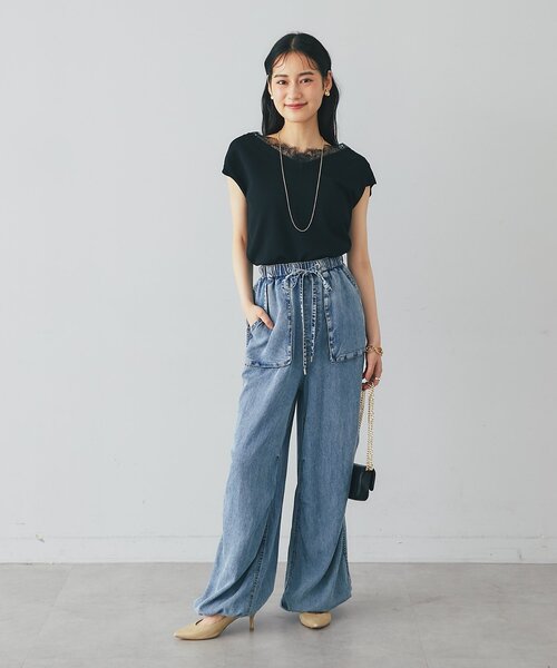 La boutique BonBon(ラブティックボンボン)の「セルロースデニムバギーパンツ(その他パンツ・レディース・ネイビー・2)」の20枚目の写真
