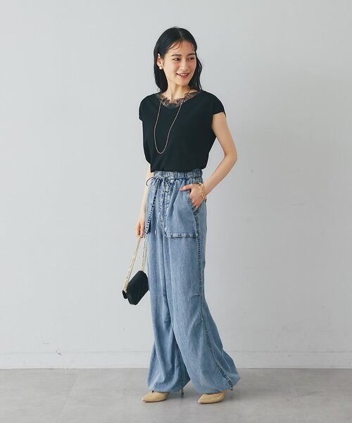 La boutique BonBon(ラブティックボンボン)の「セルロースデニムバギーパンツ(その他パンツ・レディース・ネイビー・2)」の21枚目の写真