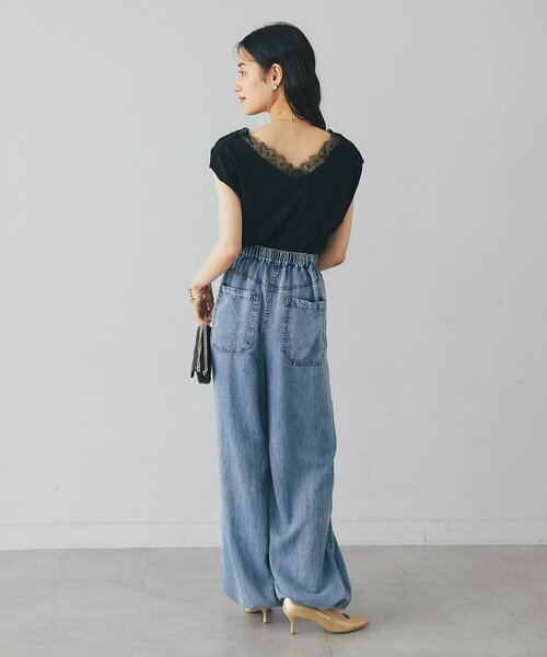 La boutique BonBon(ラブティックボンボン)の「セルロースデニムバギーパンツ(その他パンツ・レディース・ネイビー・2)」の22枚目の写真